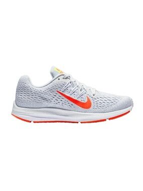Nike Women’s Air Zoom Winflo 5 in Pure Platinum/Bright Crimson, Size 7.5